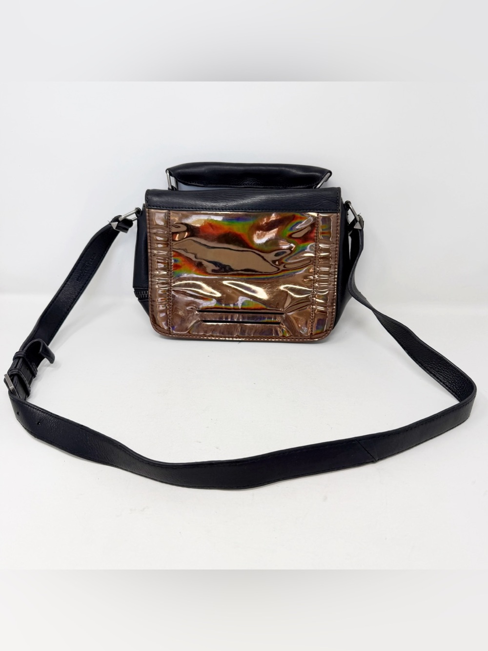 Kelsi Dagger Brooklyn Gansevoort Messenger Crossbody Bag Iridescent Leather